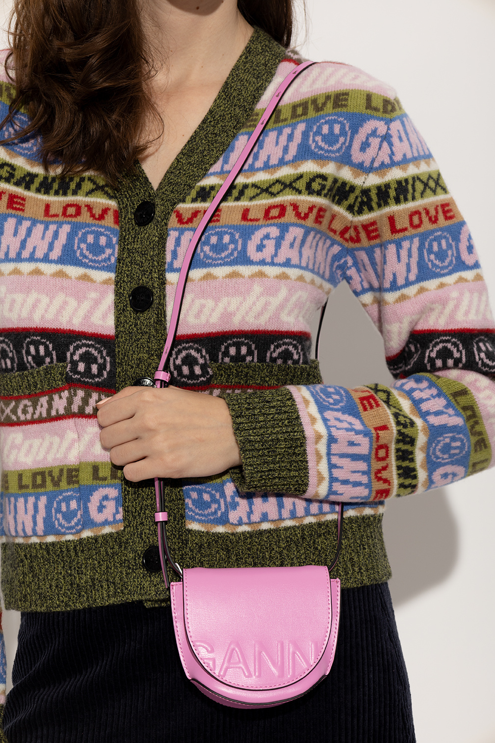 Pink 'Banner Nano' shoulder bag Ganni - Joan small camera